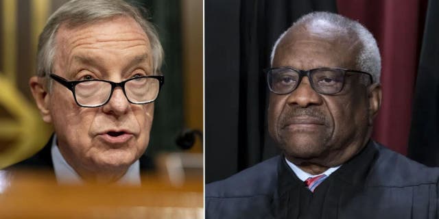 Democratic Illinois Senator Dick Durbin and Supreme Court Justice Clarence Thomas