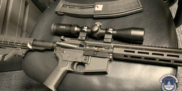 U.S. Capitol Police said Friday the department seized a rifle in a Maryland man's truck at an off-site delivery inspection site.
