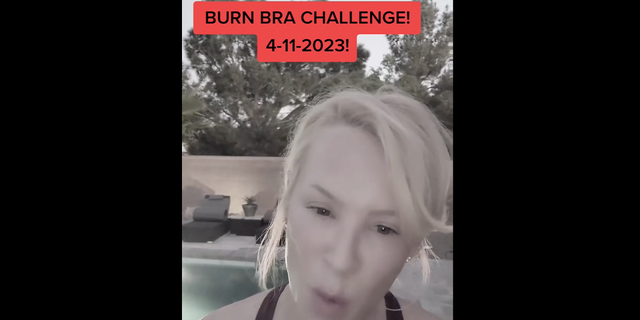 Conservative TikTok user "Chatterbox Mama" torched her Nike sports bras on the platform Tuesday in protest of the sportswear company with a trans woman to advertise its sports bras.