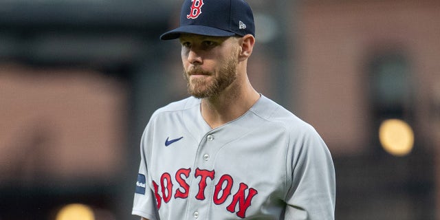 Chris Sale walks off the mound