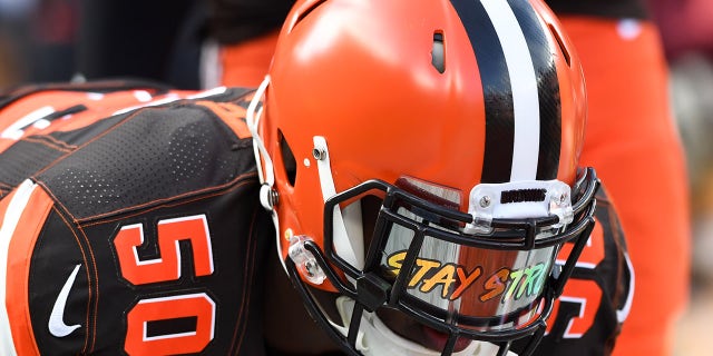 Chris Smith of the Browns prior to a game against the Miami Dolphins on Nov. 24, 2019, at FirstEnergy Stadium in Cleveland, Ohio.