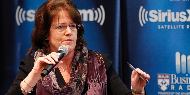 Christine Brennan speaks at the SiriusXM Business Radio Broadcasts "Beyond The Game: Tackling Race" From Wharton San Francisco on Feb. 5, 2016.