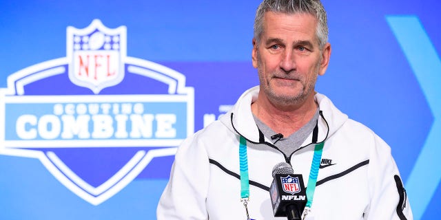 Frank Reich speaks to the media