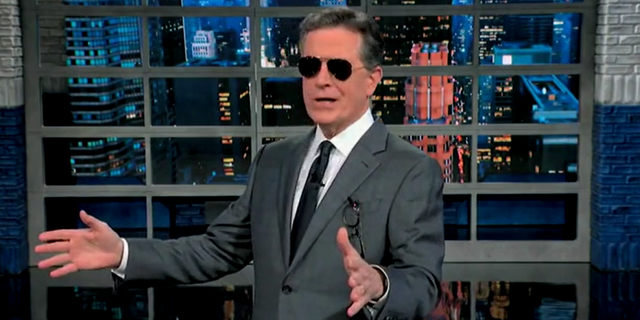 Stephen Colbert imitating Joe Biden on a recent episode of "The Late Show."