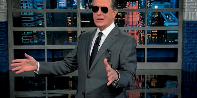 Stephen Colbert imitating Joe Biden on a recent episode of "The Late Show."