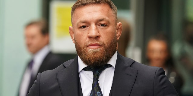 Conor McGregor leaving Blanchardstown Court, Dublin, where he is charged with dangerous driving in relation to an incident in west Dublin in March, on June 23, 2022.