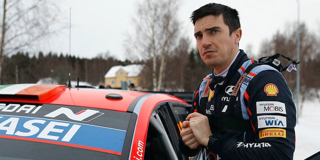 Craig Breen during the second round of the FIA World Rally Championship on Feb. 9, 2023, in Hakmark, Sweden.