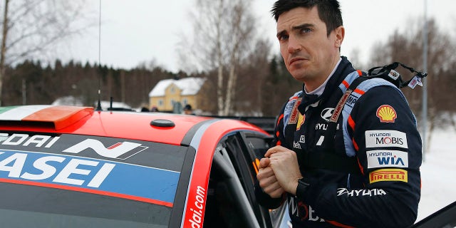 Craig Breen during the second round of the FIA World Rally Championship on Feb. 9, 2023, in Hakmark, Sweden.