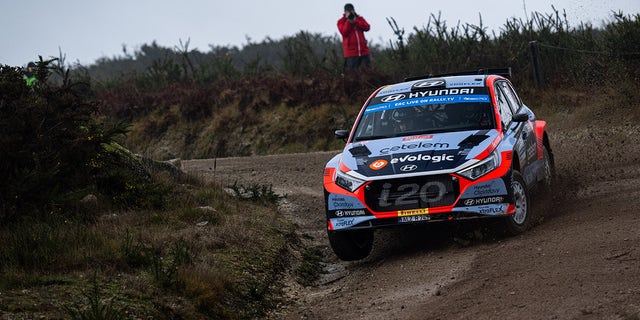 Craig Breen and James Fulton during the FIA ERC Rallye Serras De Fafe, in Fafe, Portugal, on March 10, 2023.