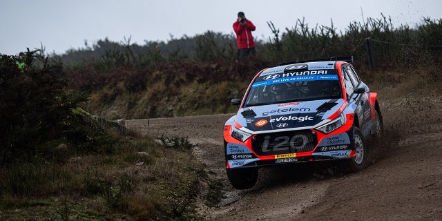 Craig Breen and James Fulton during the FIA ERC Rallye Serras De Fafe, in Fafe, Portugal, on March 10, 2023.