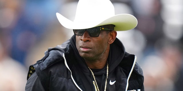 Deion Sanders at the spring game