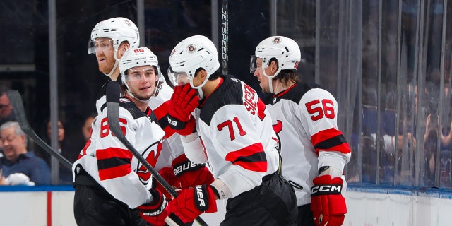 Devils celebrate goal