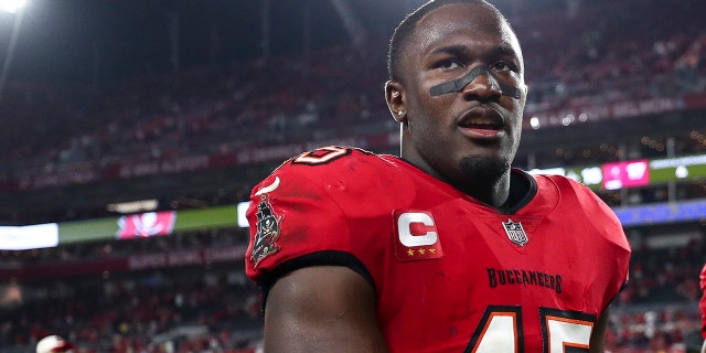 Devin White #45 of the Tampa Bay Buccaneers walks to the locker room after an NFL football game against the New Orleans Saints at Raymond James Stadium on December 5, 2022 in Tampa, Florida.
