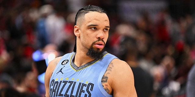 Dillon Brooks of the Memphis Grizzlies in action against the Chicago Bulls on April 2, 2023 at the United Center in Chicago.   