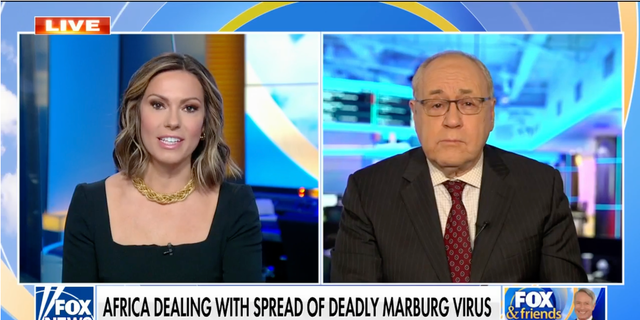 Fox News medical contributor and NYU Langone internal medicine specialist Dr. Marc Siegel (right) appeared on "Fox and Friends" on Monday to share his perspective on the virus. Symptoms of Marburg include nausea, vomiting, sore throat, chest pain, abdominal pain and diarrhea.