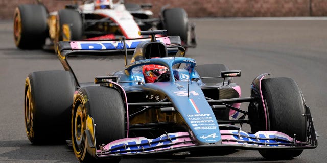 Esteban Ocon drives in Baku