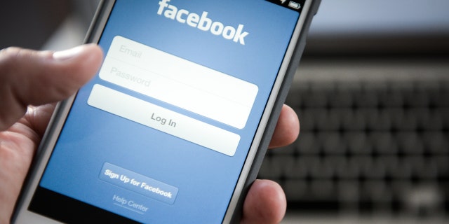 The Facebook login screen on an iPhone