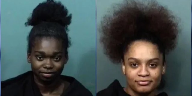 In a separate incident in Florida, Shy'Tiona Bishop, left, and Jada Harris were arrested after live-streaming themselves abusing an elderly person in their care, the Brevard County Sheriff's Office said.