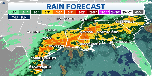 Rain forecast through Sunday across the eastern U.S.