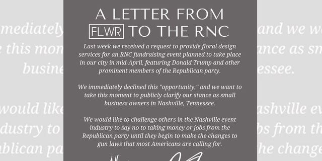 Nashville's FLWR Shop refused service to the RNC.