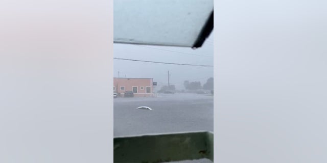 A still image from a Twitter video showing heavy rainfall in southern Florida.