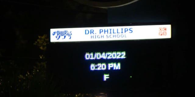 Dr. Phillips High School sign in Orlando, Florida.