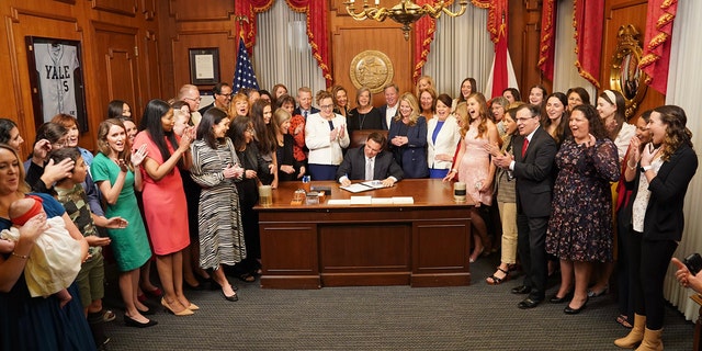 Republican Gov. Ron DeSantis of Florida signed the Heartbeat Protection Act into law on Thursday, April 13, 2023.