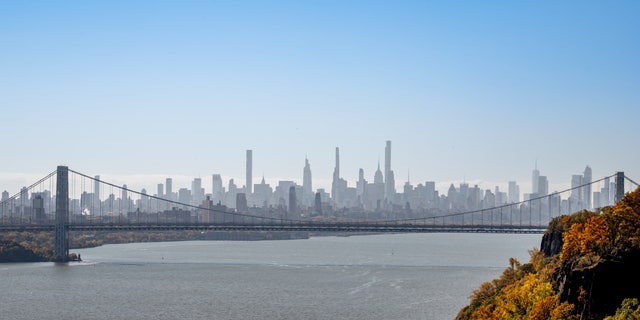 George Washington Bridge with Manhattan in background
