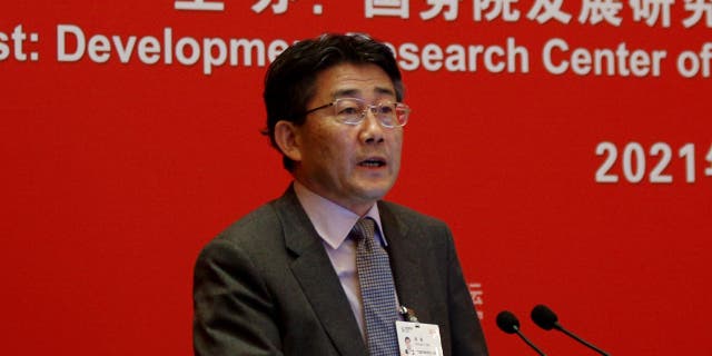 George F. Gao, head of China's Center for Diseases Prevention and Control, attends a session at the China Development Forum in Beijing, China March 20, 2021.