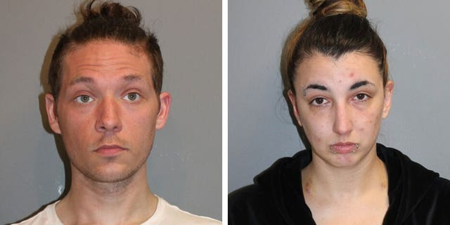 Austin Geddings, left, and Jillian Persons are charged with larceny and criminal mischief crimes, as well as interfering with police. Persons also was accused of giving a false statement to police.