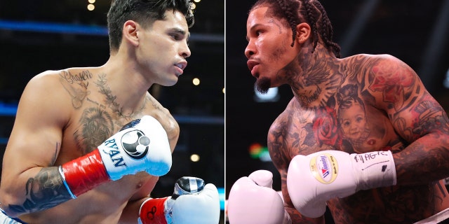 Gervonta Davis, right, and Ryan Garcia are set to fight at T-Mobie Arena in Las Vegas on April 22.