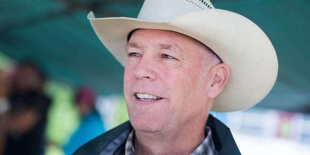 Gov. Greg Gianforte, R-Mont., (then a U.S. representative) attends the Crow Fair in Crow Agency, Mont., on August 18, 2018.
