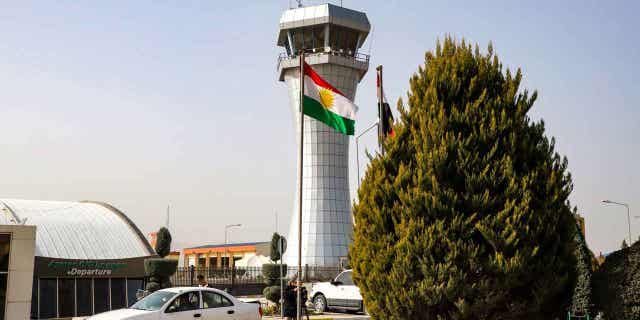 The departure lounge and control tower of the Sulaymaniyah International Airport is pictured above. Turkey has closed its airspace to flights to and from the Suleimaniyah International Airport citing safety concerns.