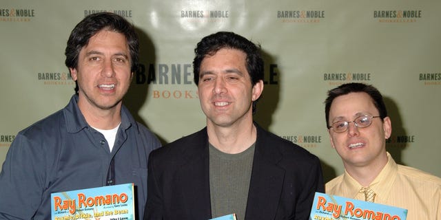 From left to right, Ray Romano, Richard Romano and Robert Romano during a book signing for Roman's children's book "Raymie, Dickie, and the Bean: Why I Love and Hate My Brothers."