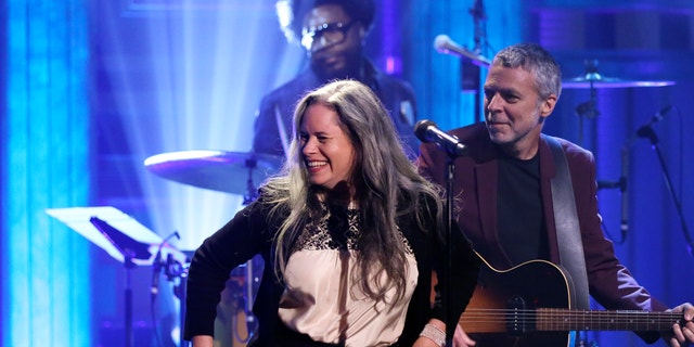 Natalie Merchant performing on stage