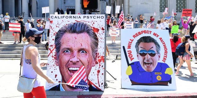 Newsom protesters