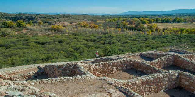 The Tuzigoot National Monument is pictured east of Clarkdale, Arizona, about 120 feet above the Verde River floodplain. A wildfire in Arizona led to the closure of the monument and the surrounding trails.