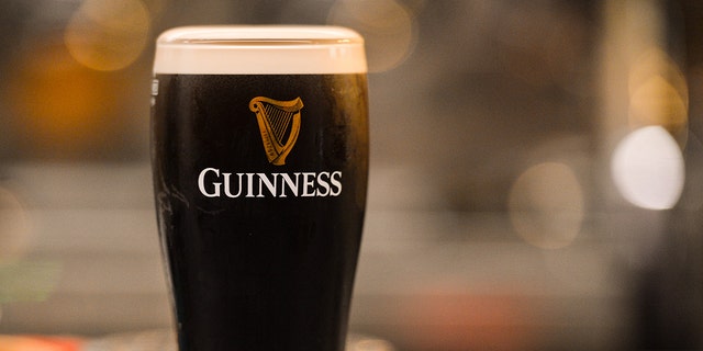 Perfectly poured pint of Guinness seen inside BAH33.