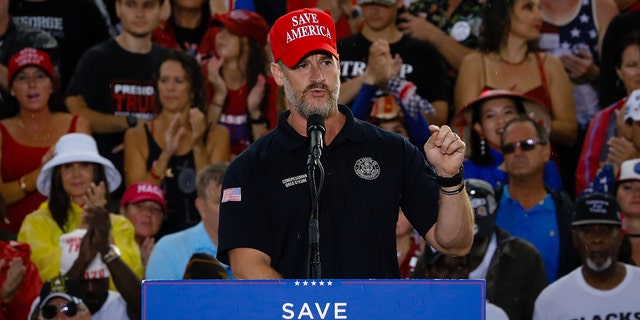 U.S. Rep. Greg Steube, R-Fla., speaks during a rally on July 3, 2021 in Sarasota, Florida. 