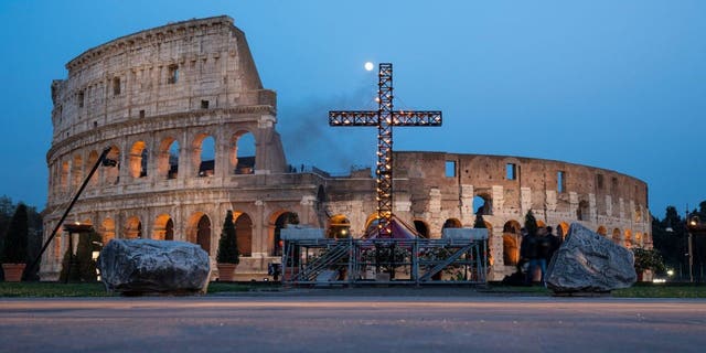 Pope Francis will not be able to preside over the Via Crucis (Way of the Cross) torchlight procession at the ancient Colosseum (Colosseo) on Good Friday in Rome. Christians around the world are marking the Holy Week, commemorating the crucifixion of Jesus Christ, leading up to his resurrection on Easter. 