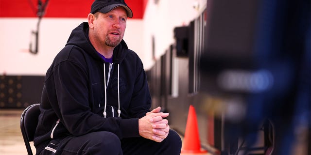 Nick Nurse speaks with the media