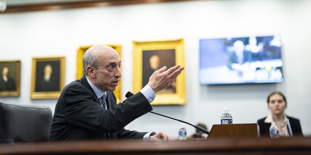 Gary Gensler, chairman of the US Securities and Exchange Commission, speaks during a House Appropriations Subcommittee hearing in Washington, DC, March 29, 2023.
