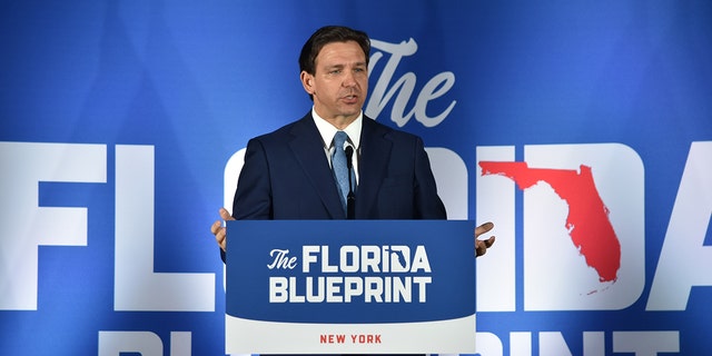 Florida Governor Ron DeSantis speaks during 'The Florida Blueprint' event on Long Island, New York, United States on April 1, 2023. 