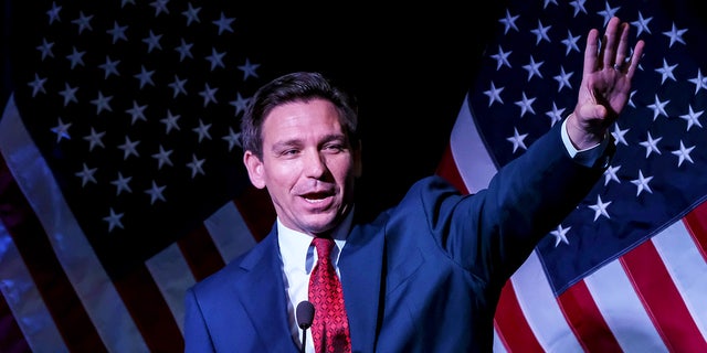 Florida Governor Ron DeSantis speaks during the Midland Republican Party event on April 6, 2023 in Midland, Michigan.