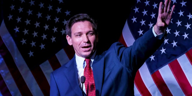 Florida Governor Ron DeSantis speaks during the Midland Republican Party event on April 6, 2023 in Midland, Michigan.