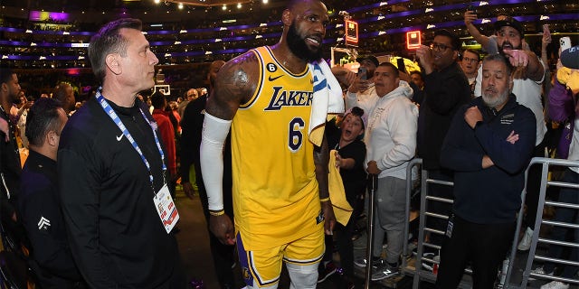 LeBron James walks off the court after Game 4