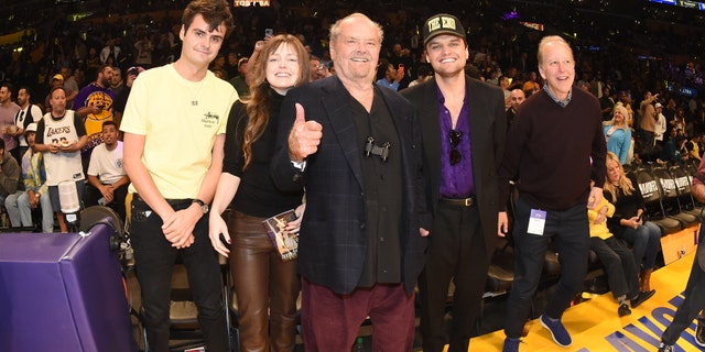 Ray, the son of Jack Nicholson, at the NBA playoff game