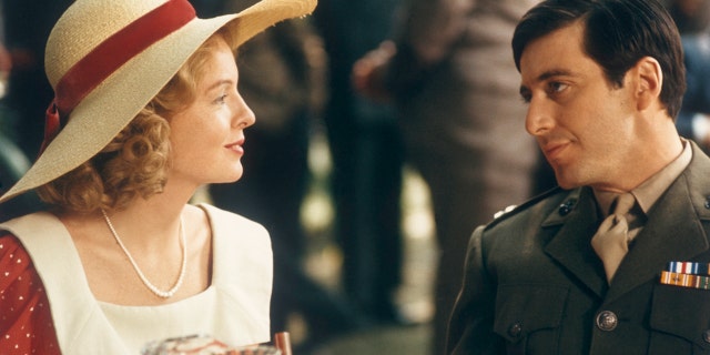Diane Keaton and Al Pacino in a scene in "The Godfather"