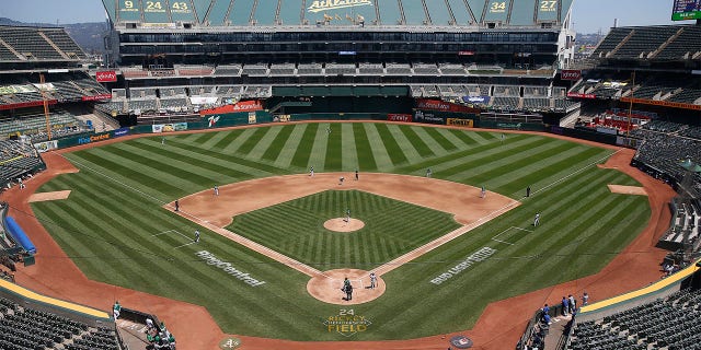 A view of the Oakland Coliseum