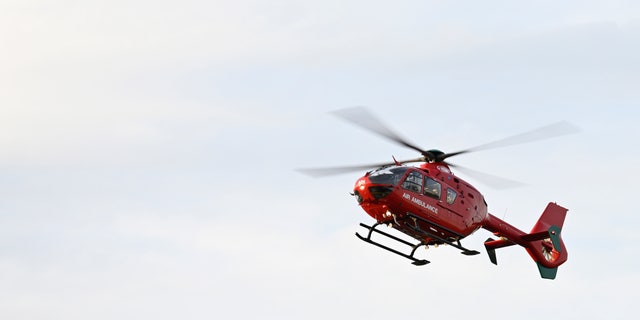An air ambulance prepares to land